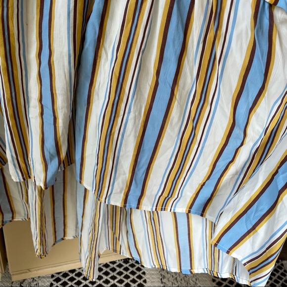 Faithfull the Brand Matilda Stripe Maxi Dress High Low Hem Size 2 - Picture 8 of 15